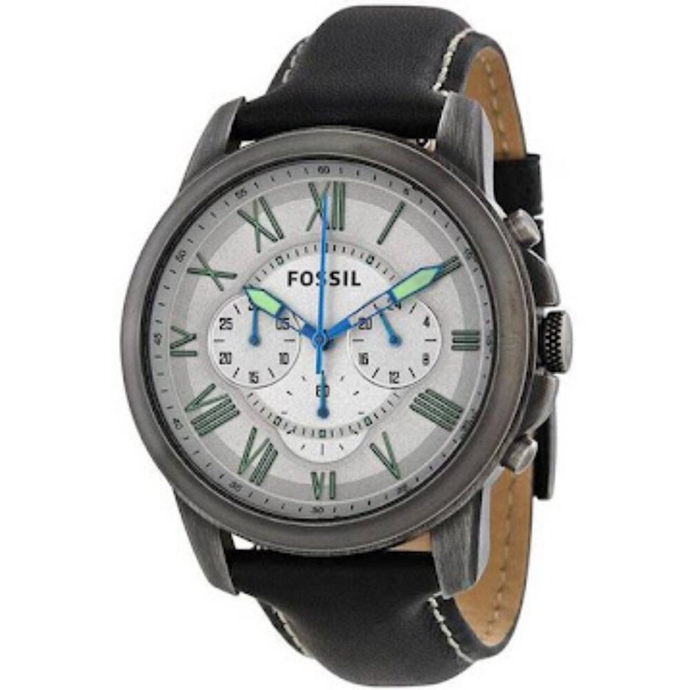 Fossil Men's Grant Chronograph Black Leather Watch